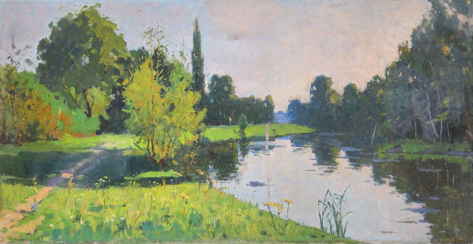 Ryabokon Fedir (Ukrainian artist), "River bank", oil on canvas (1 of 4)