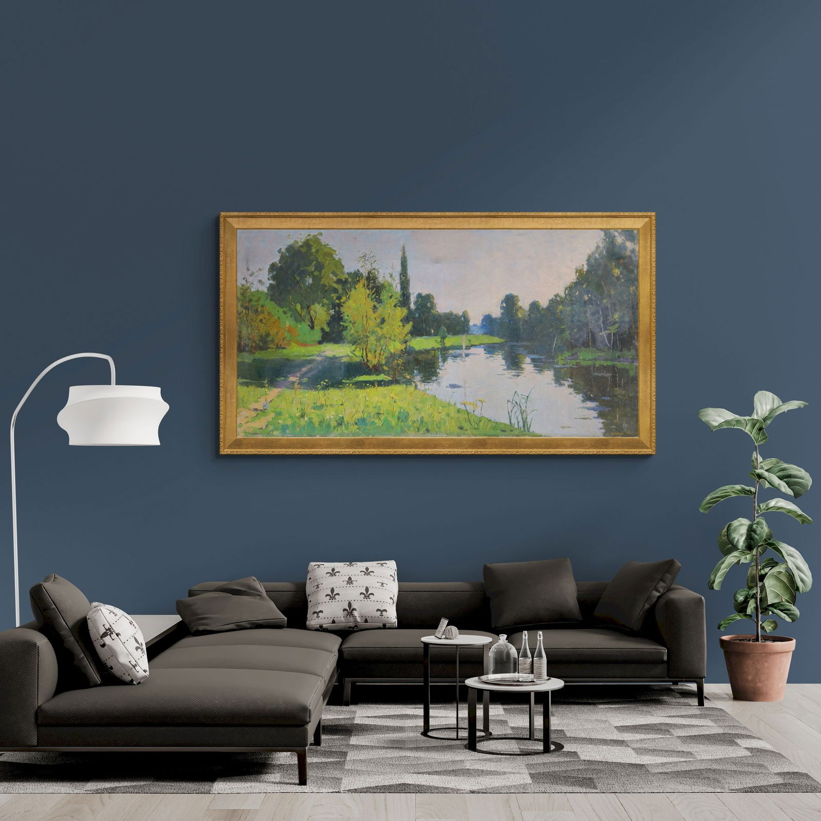 Ryabokon Fedir (Ukrainian artist), "River bank", oil on canvas - 4