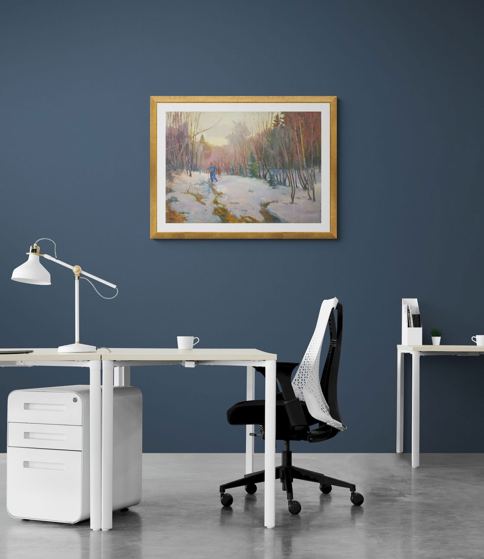 Unidentified (Ukrainian artist), "Skier", oil on canvas - 2