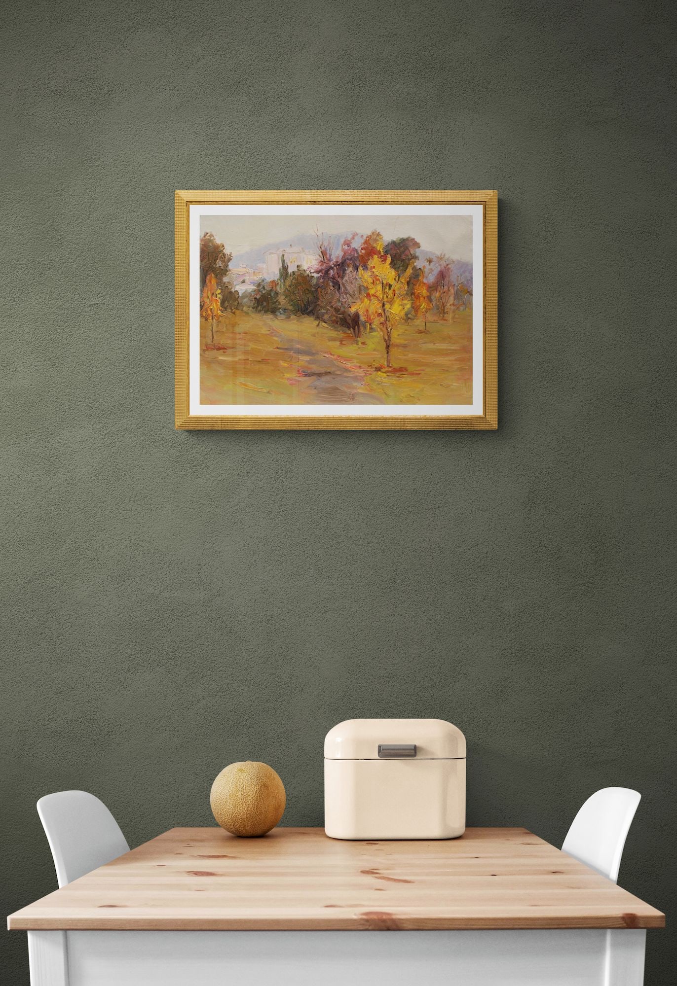 Unidentified (Ukrainian artist), "Home under the mountain", oil on cardboard - 3