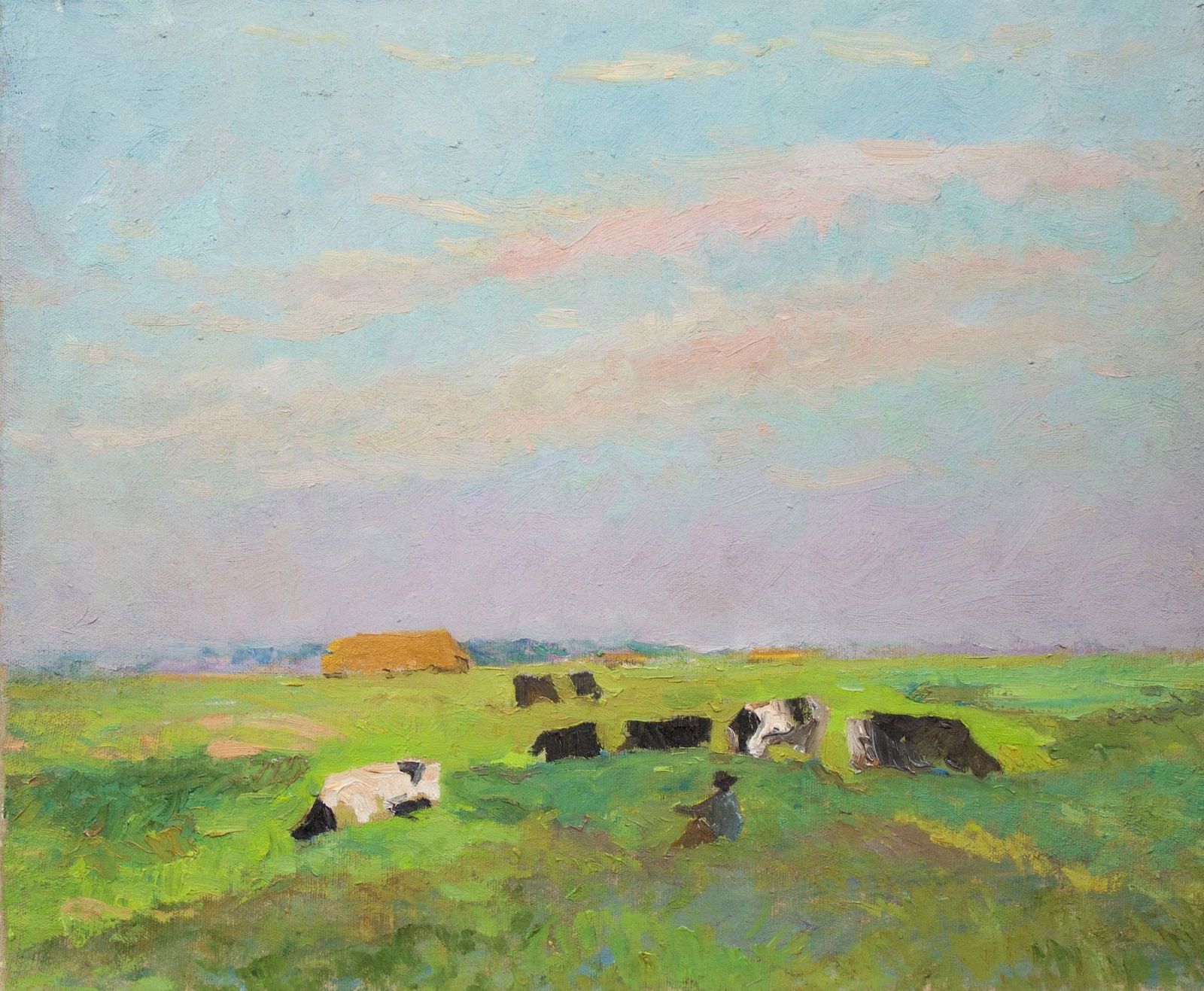 Sevastyanov Victor (Ukrainian artist), "Herd in the meadow", oil on canvas: Title: Sevastyanov Victor (Ukrainian artist), "Herd in the meadow", oil on canvas Artist: Sevastyanov Victor Grigorovich Description: ARTIST: Sevastyanov Victor Grigorovich, Ukrainian artist TITLE: "H