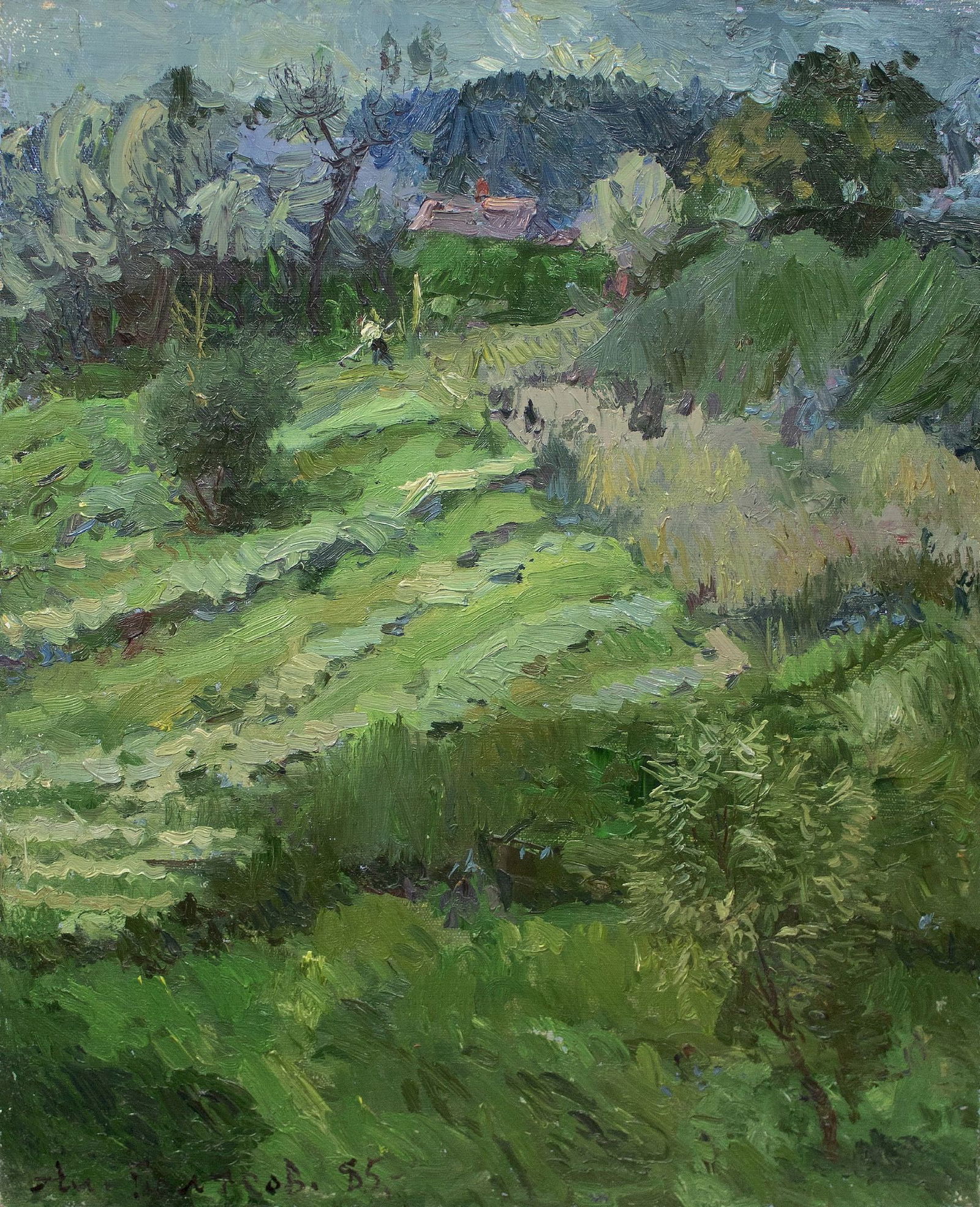 Polyakov Olexiy (Ukrainian artist), "Haymaking", oil on canvas: Title: Polyakov Olexiy (Ukrainian artist), "Haymaking", oil on canvas Artist: Polyakov Olexiy Ivanovich Description: ARTIST: Polyakov Olexiy Ivanovich, Ukrainian artist TITLE: "Haymaking" SIZE: 62 x 5