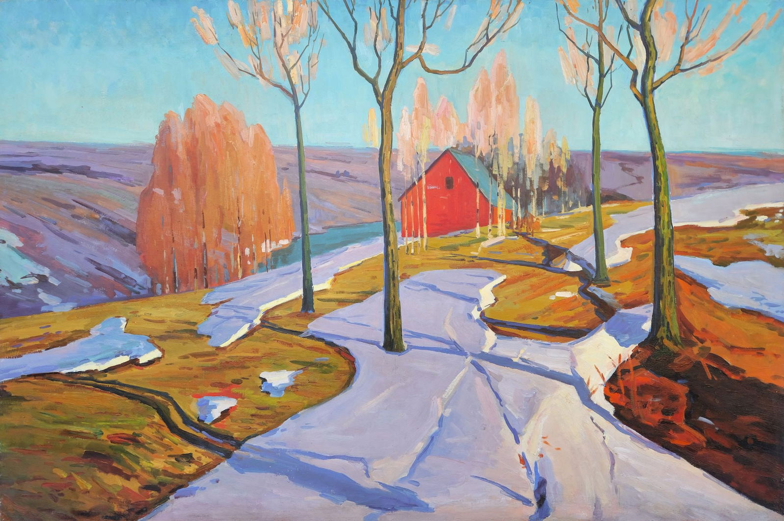 Unidentified (Ukrainian artist), "Spring", oil on canvas (1 of 3)