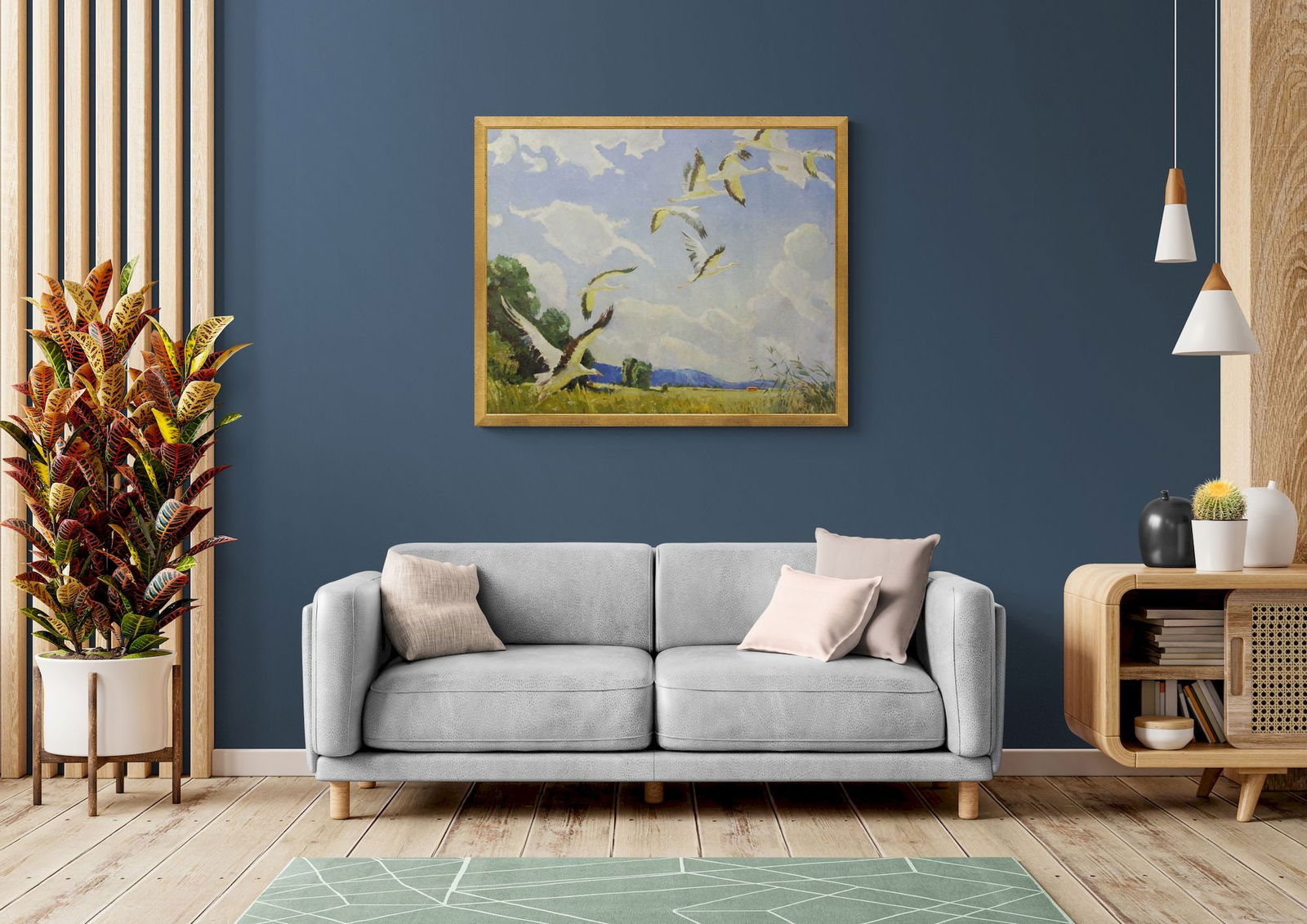 Unidentified (Ukrainian artist), "Storks (Copy of Ivan Tykhiy painting)", oil on canvas - 2