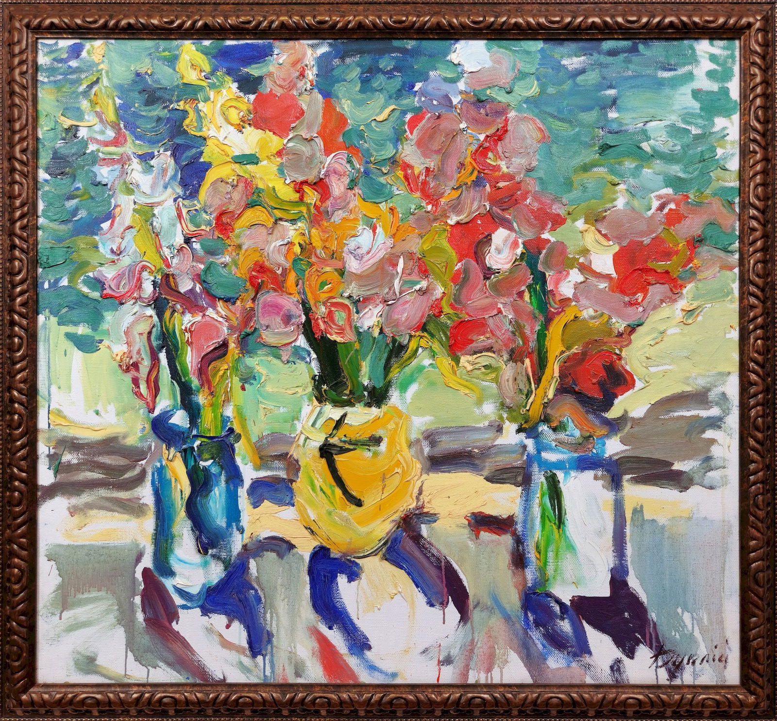 Dupliy Sergiy (Ukrainian artist), "Gladiolus", oil on canvas: Title: Dupliy Sergiy (Ukrainian artist), "Gladiolus", oil on canvas Artist: Dupliy Sergiy Olexandrovich Description: ARTIST: Dupliy Sergiy Olexandrovich, Ukrainian artist TITLE: "Gladiolus" SIZE: 93 x