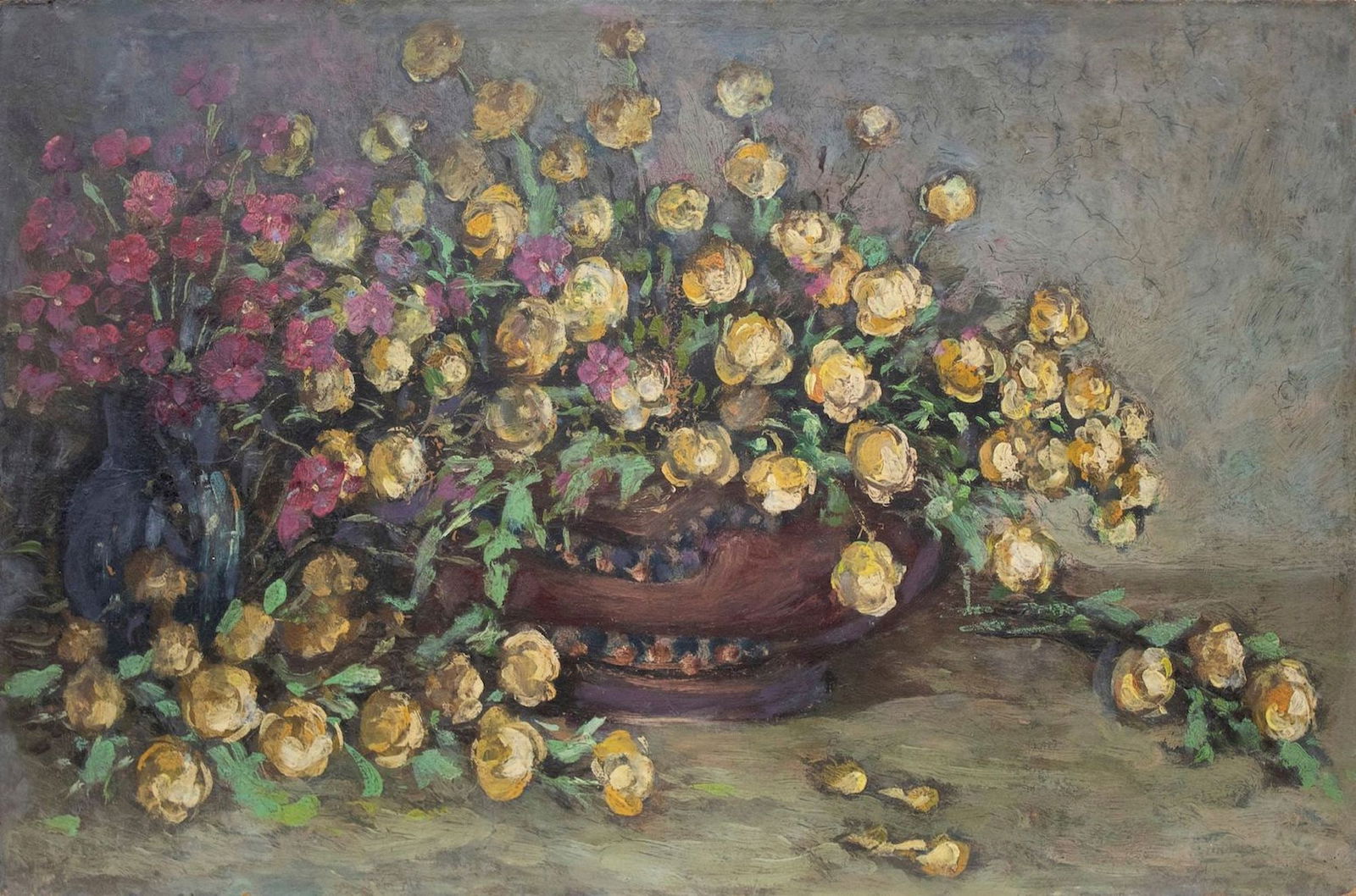 Tokarev Vyacheslav (Ukrainian artist), "Flowers in a vase", oil on cardboard (1 of 4)