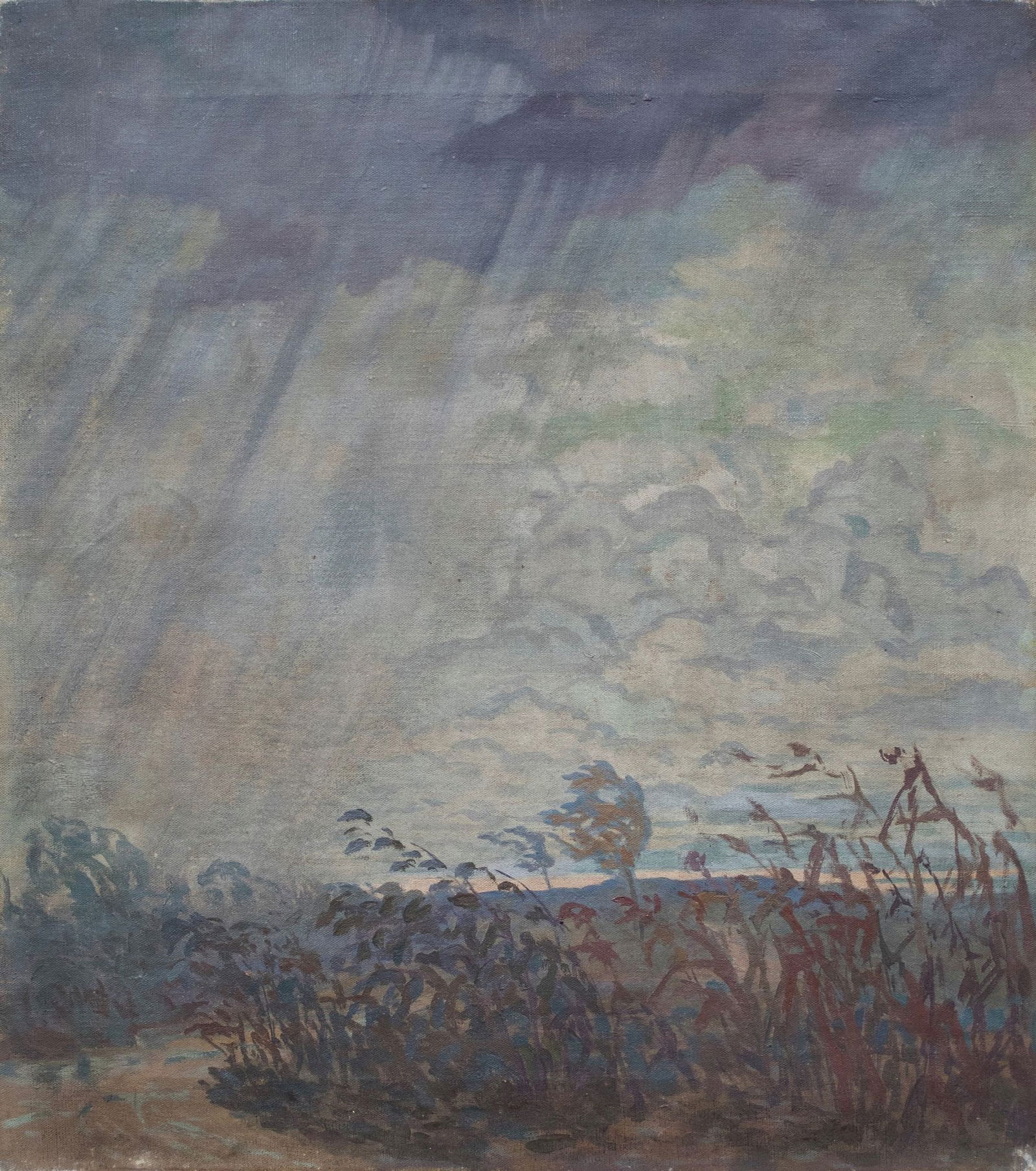 Unidentified (Ukrainian artist), "Thunderstorm is coming", oil on canvas (1 of 3)