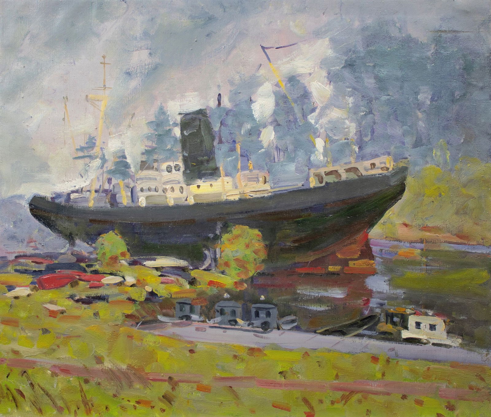 Tyukha Ivan (Ukrainian artist), "Pier", oil on canvas (1 of 3)