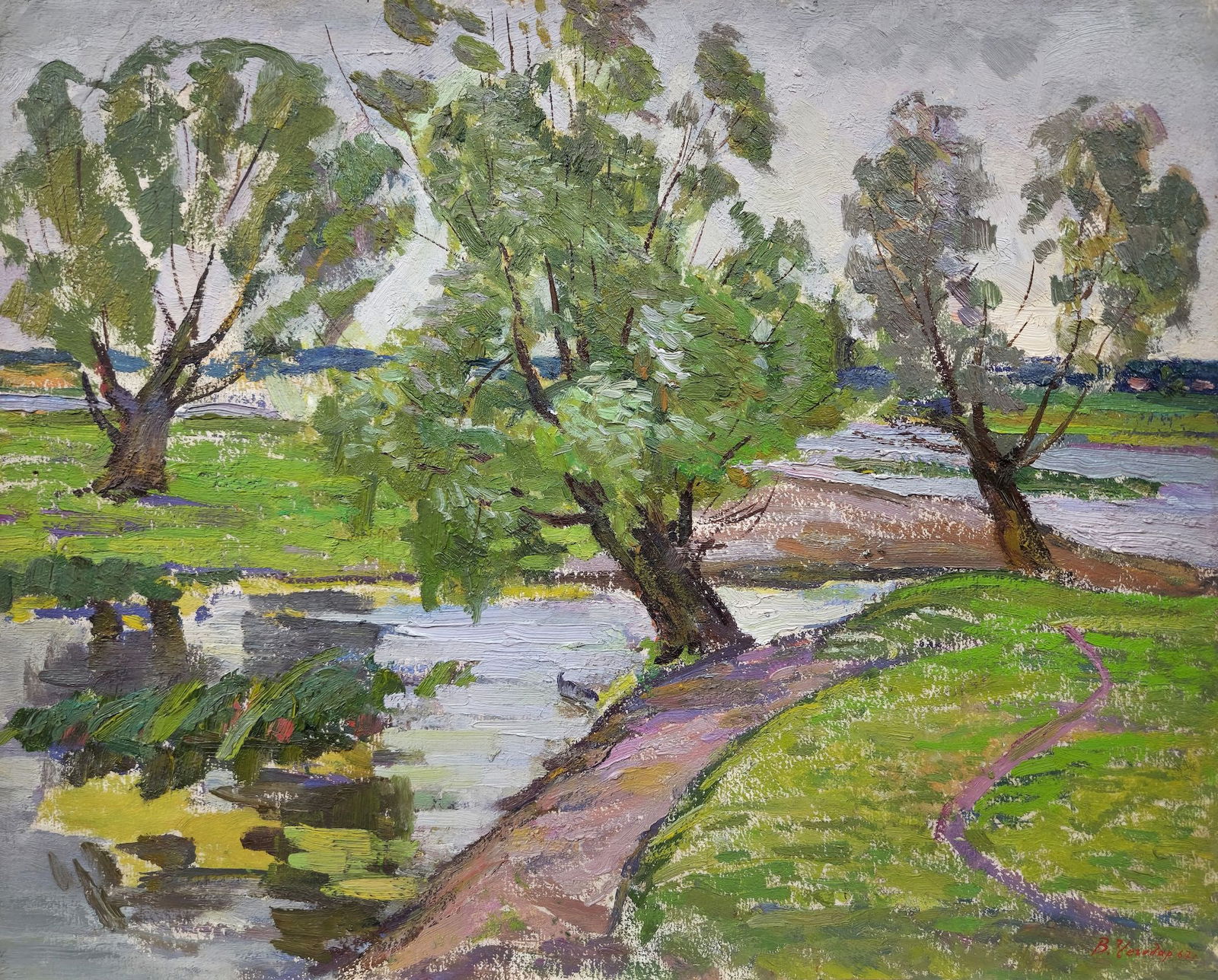 Chegodar Vasyl (Ukrainian artist), "Spill", oil on cardboard (1 of 4)