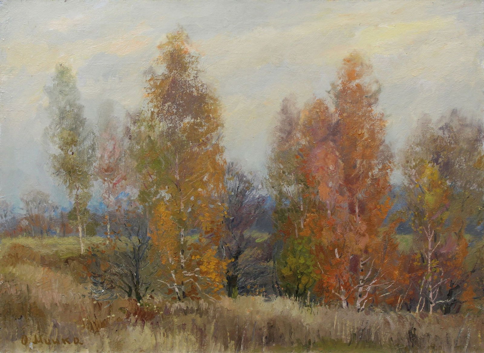Mynka Olexandr (Ukrainian artist), "It's getting dark in the forest", oil on canvas (1 of 5)