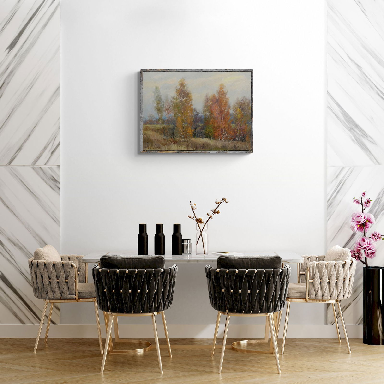 Mynka Olexandr (Ukrainian artist), "It's getting dark in the forest", oil on canvas - 5