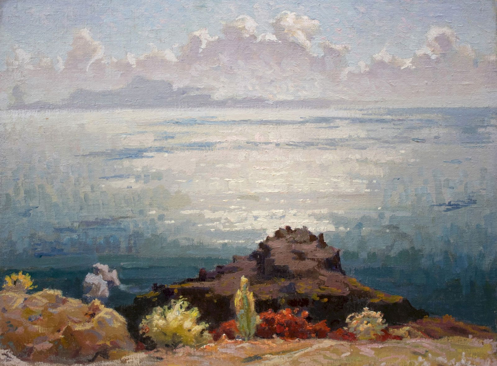 Balakay Volodymyr (Ukrainian artist), "Tranquil sea", oil on canvas on cardboard: Title: Balakay Volodymyr (Ukrainian artist), "Tranquil sea", oil on canvas on cardboard Artist: Balakay Volodymyr Leonidovich Description: ARTIST: Balakay Volodymyr Leonidovich, Ukrainian artist TITLE