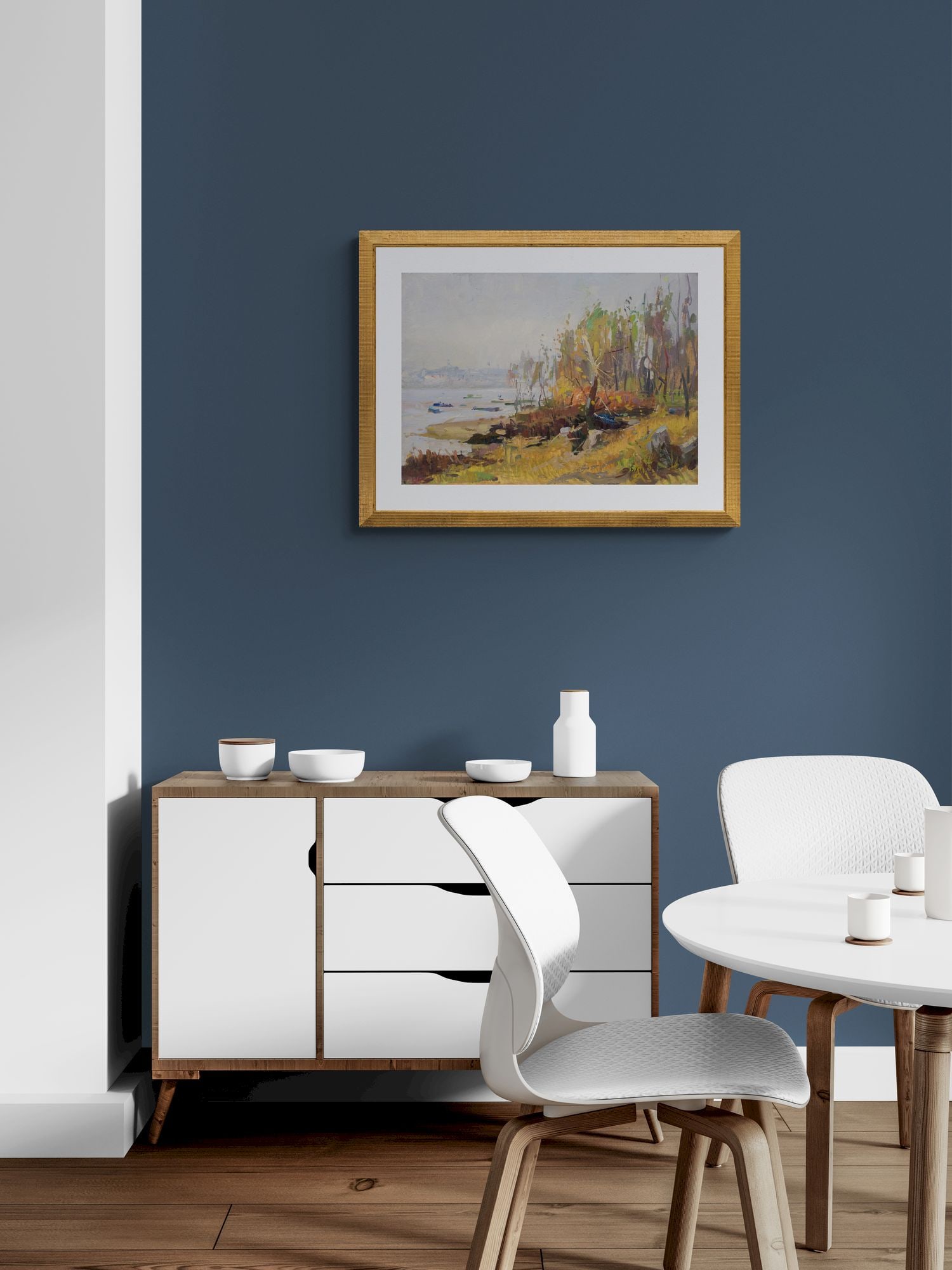 Erlih Volodymyr (Ukrainian artist), "Autumn on the Dnieper river", oil on cardboard - 4