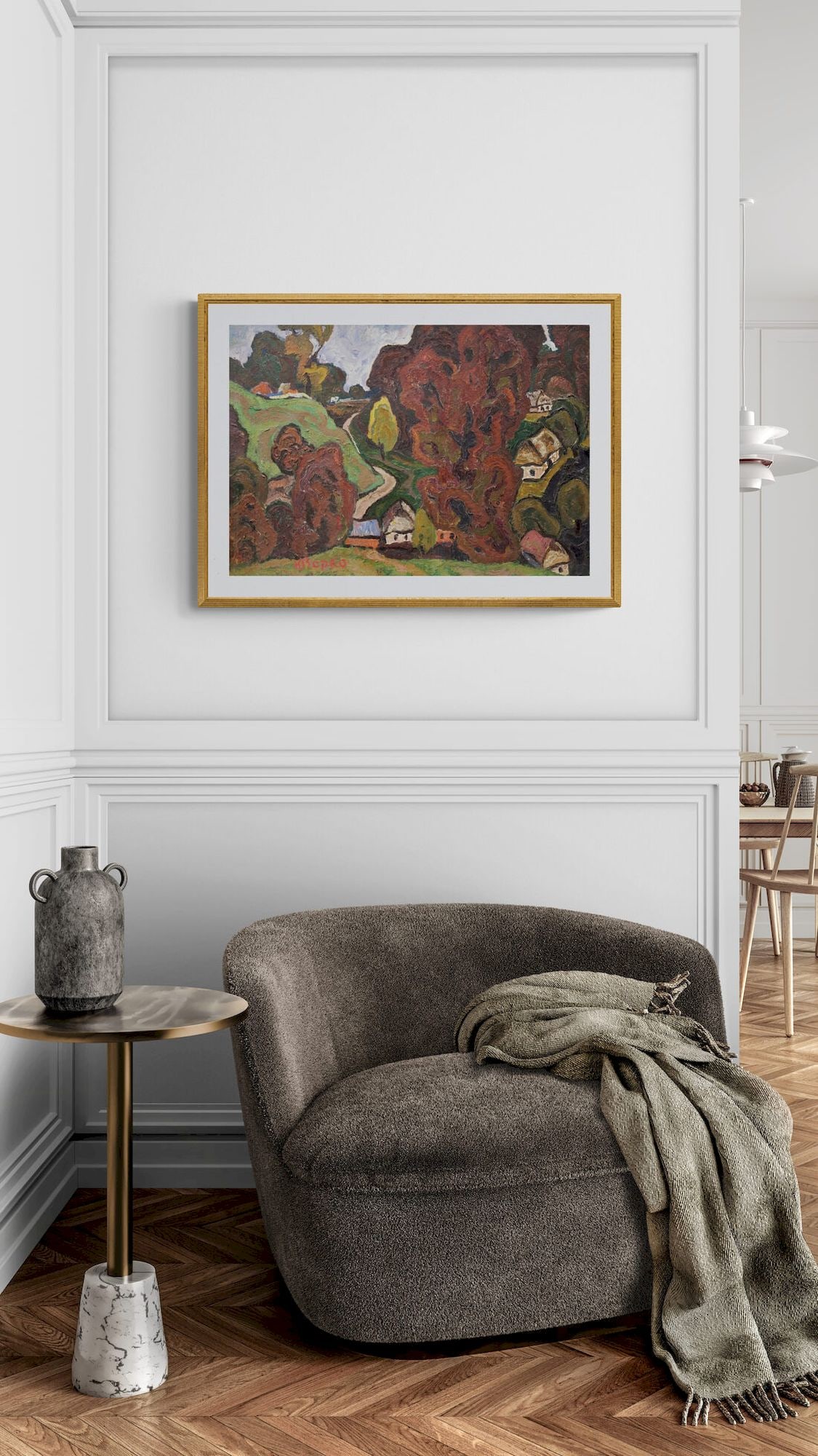 Zorko Yuri (Ukrainian artist), "The picturesque village", oil on cardboard - 4