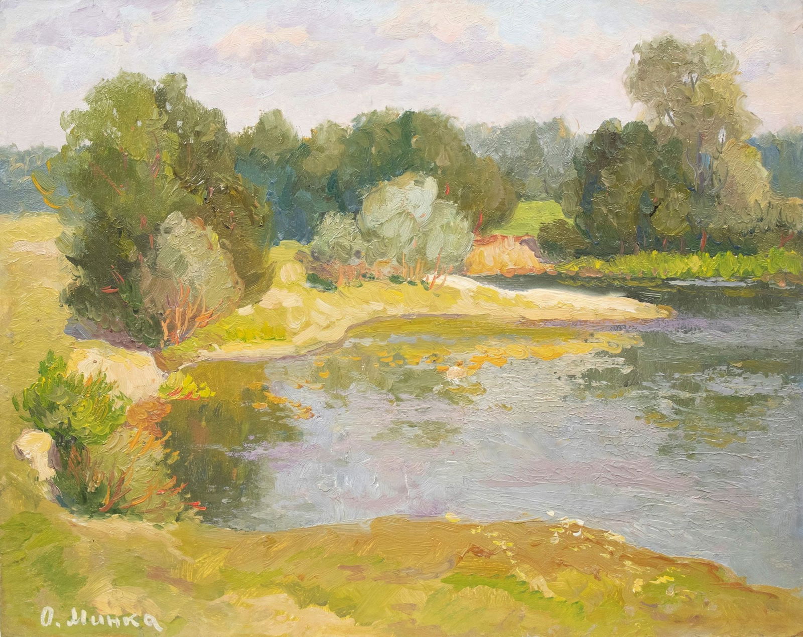 Mynka Olexandr (Ukrainian artist), "Verbolozy", oil on cardboard: Title: Mynka Olexandr (Ukrainian artist), "Verbolozy", oil on cardboard Artist: Mynka Olexandr Fedorovich Description: ARTIST: Mynka Olexandr Fedorovich, Ukrainian artist TITLE: "Verbolozy" SIZE: 40 x