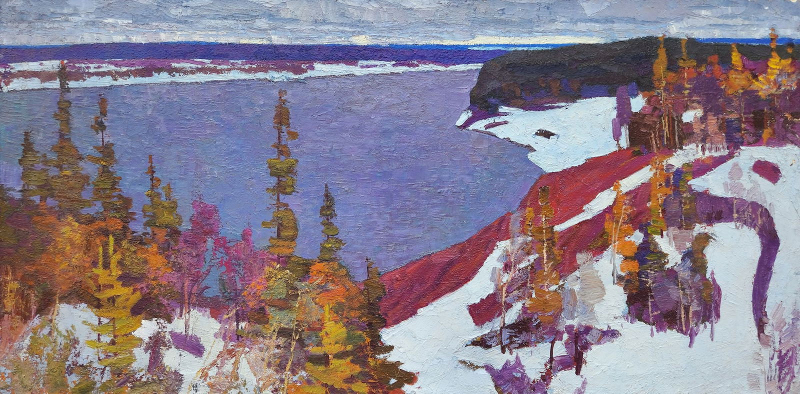 Akinshin Mykhaylo (Ukrainian artist), "Sukhona river", oil on canvas: Title: Akinshin Mykhaylo (Ukrainian artist), "Sukhona river", oil on canvas Artist: Akinshin Mykhaylo Vasilovich Description: ARTIST: Akinshin Mykhaylo Vasilovich, Ukrainian artist TITLE: "Sukhona riv