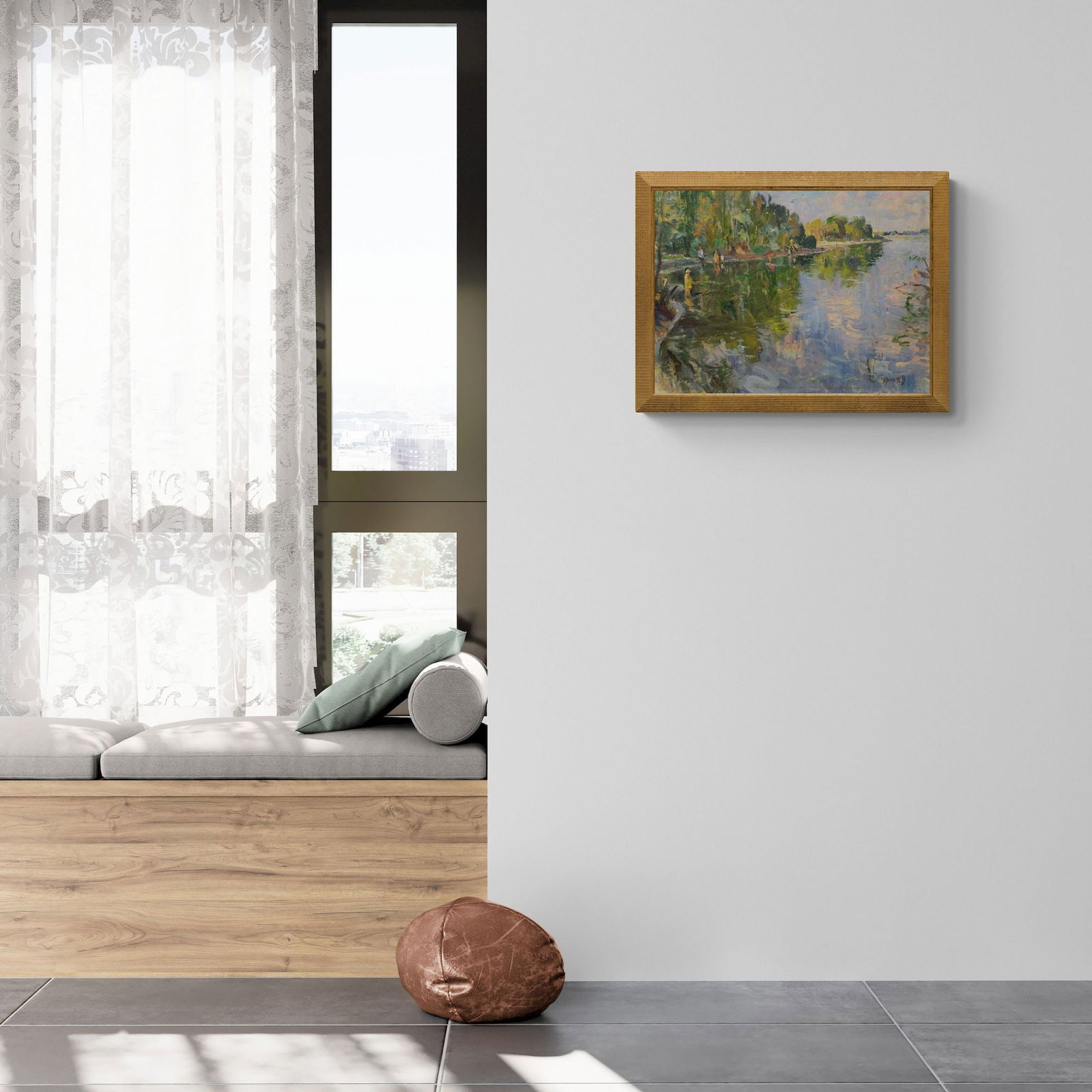 Tyukha Ivan (Ukrainian artist), "River", oil on cardboard - 4