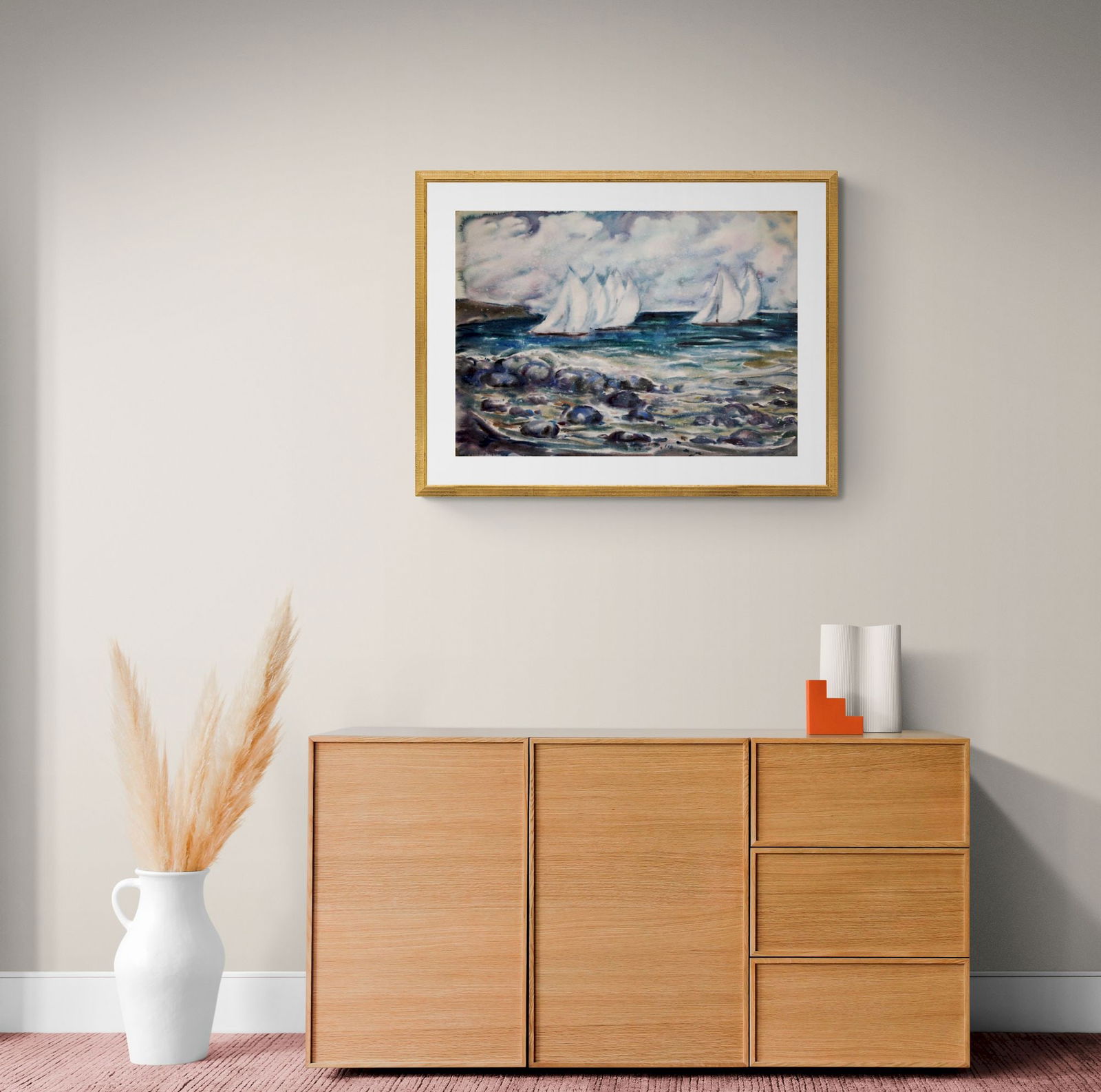 Kirilkov Valentin (Ukrainian artist), "Sailboats at sea", watercolor on paper - 3