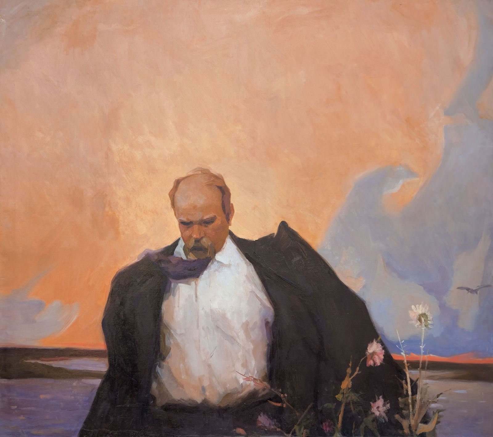 Unidentified (Ukrainian artist), "Taras Shevchenko (copy M. Bozhiy)", oil on canvas: Title: Unidentified (Ukrainian artist), "Taras Shevchenko (copy M. Bozhiy)", oil on canvas Artist: Unidentified Artist Description: ARTIST: Unidentified Artist TITLE: "Taras Shevchenko (copy M. Bozhiy