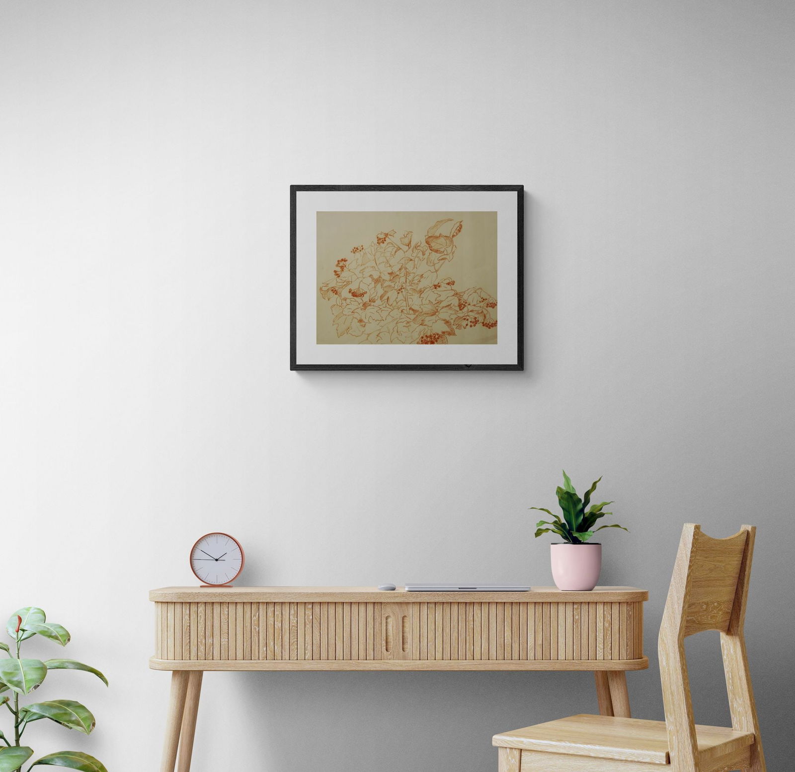 Mynka Olexandr (Ukrainian artist), "Viburnum", sanguine on paper - 2