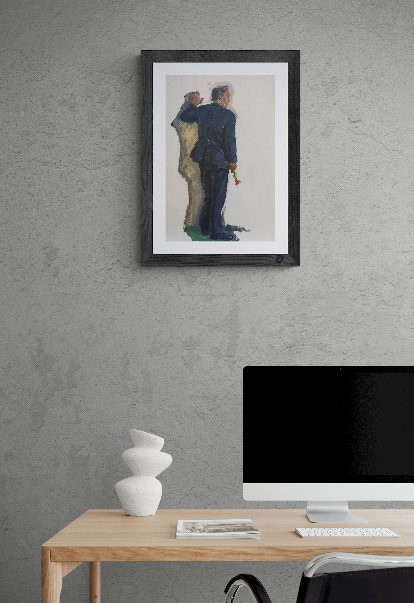 Mynka Olexandr (Ukrainian artist), "Portrait of a veteran", oil on cardboard - 3