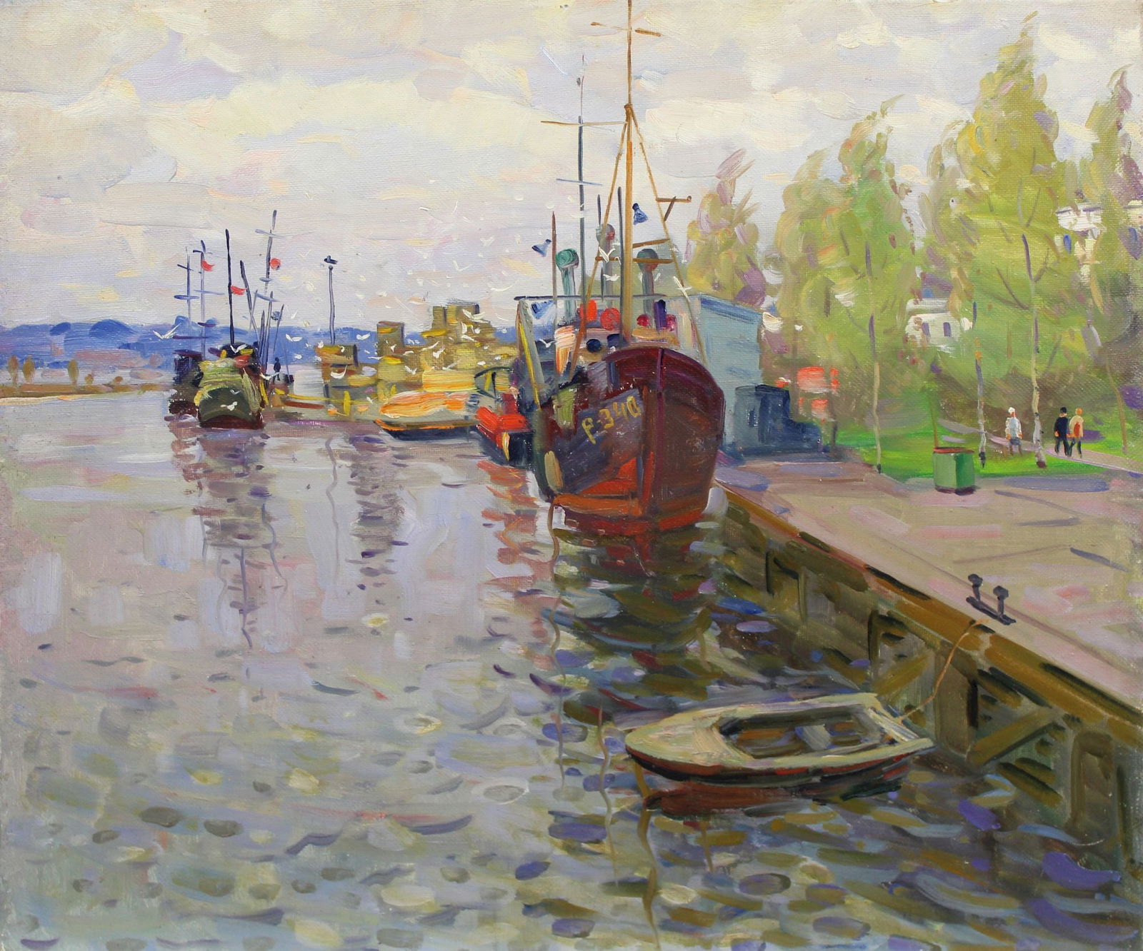 Tyukha Ivan (Ukrainian artist), "In the port", oil on canvas (1 of 3)