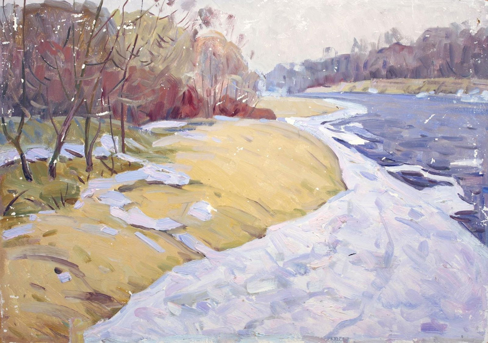 Tyukha Ivan (Ukrainian artist), "Spring will come soon", oil on cardboard (1 of 1)