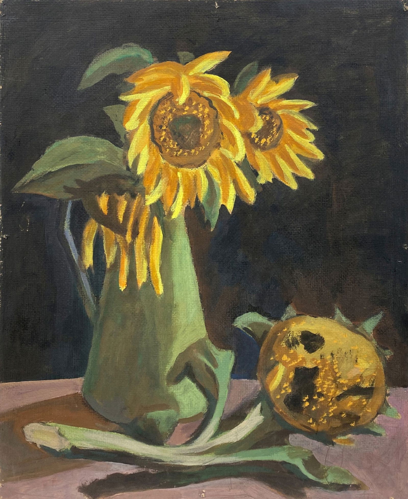 Lah Rostislav (Ukrainian artist), "Sunflowers", tempera on cardboard (1 of 3)