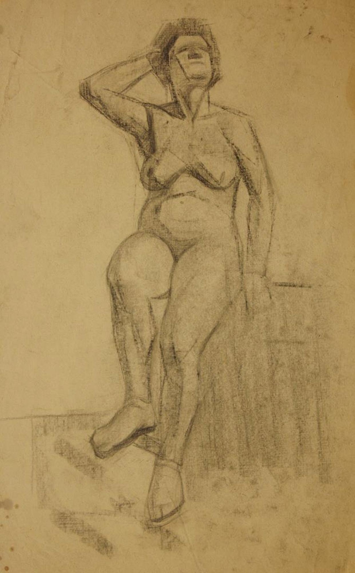 Mynka Olexandr (Ukrainian artist), "Figure", pencil on paper: Title: Mynka Olexandr (Ukrainian artist), "Figure", pencil on paper Artist: Mynka Olexandr Fedorovich Description: ARTIST: Mynka Olexandr Fedorovich, Ukrainian artist TITLE: "Figure" SIZE: 40 x 25 cm,