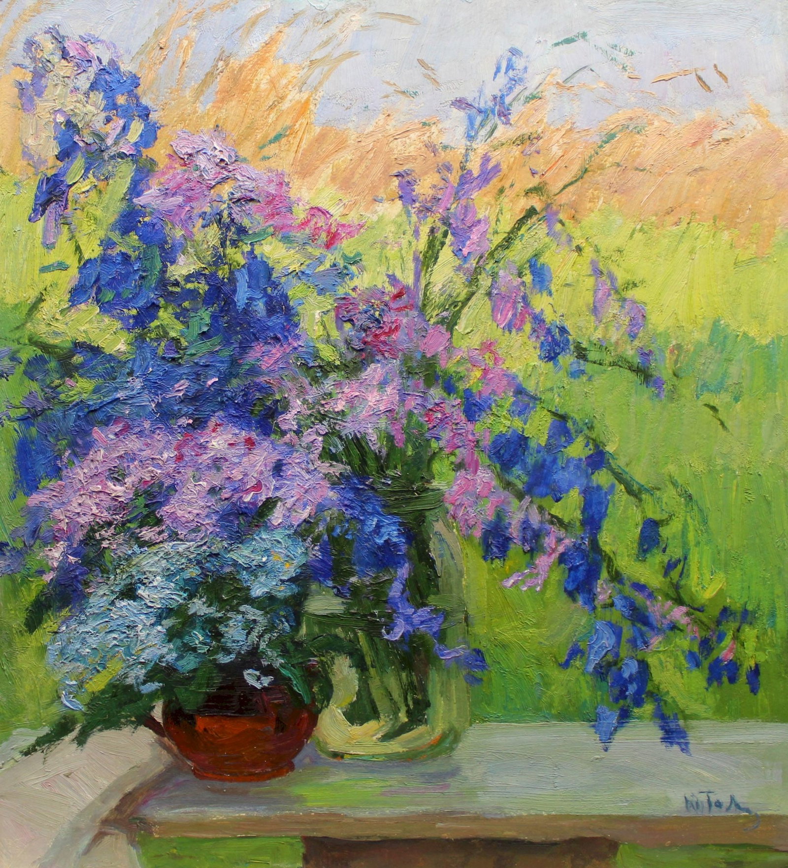 Tolpekin Georgyi (Ukrainian artist), "Wildflowers", oil on cardboard: Title: Tolpekin Georgyi (Ukrainian artist), "Wildflowers", oil on cardboard Artist: Tolpekin Georgyi Volodymyrovich Description: ARTIST: Tolpekin Georgyi Volodymyrovich, Ukrainian artist TITLE: "Wildf