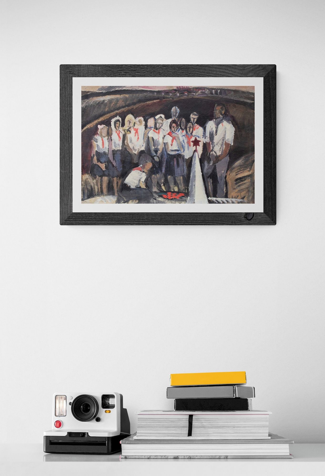 Unidentified (Ukrainian artist), "Pioneers near the monument to the unknown soldier", oil on - 3