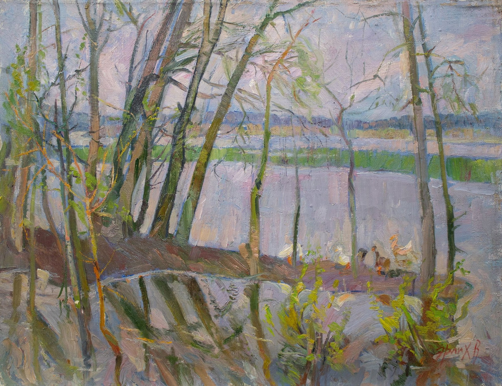 Erlih Volodymyr (Ukrainian artist), "Awakening", oil on canvas: Title: Erlih Volodymyr (Ukrainian artist), "Awakening", oil on canvas Artist: Erlih Volodymyr Isaakovich Description: ARTIST: Erlih Volodymyr Isaakovich, Ukrainian artist TITLE: "Awakening" SIZE: 49 x