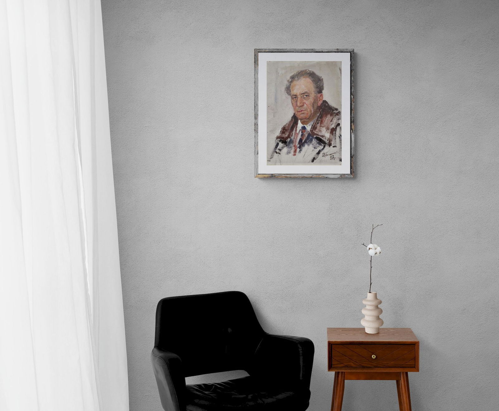 Bilopolyi Yosyp (Ukrainian artist), "Portrait of a man", oil on canvas on cardboard - 4