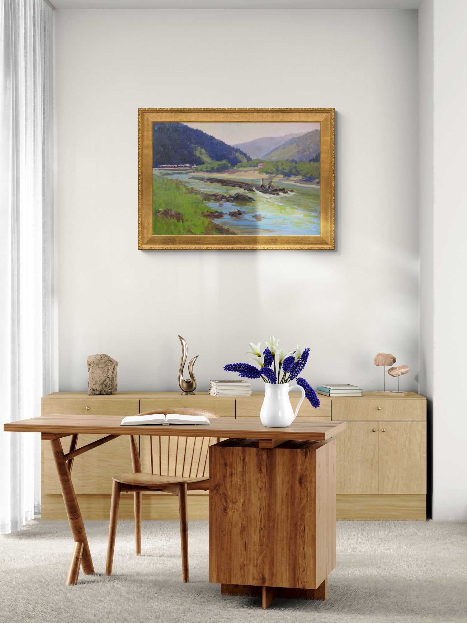 Unidentified (Ukrainian artist), "Rafting in the Carpathians", oil on canvas - 3