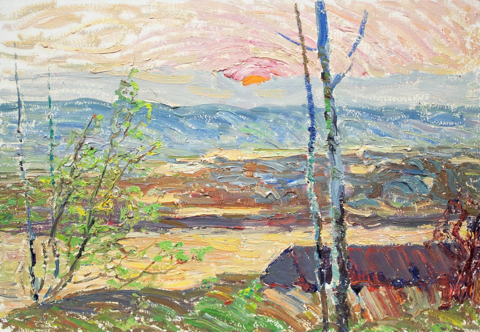 Sevastyanov Victor (Ukrainian artist), "Hut on the shore", oil on cardboard: Title: Sevastyanov Victor (Ukrainian artist), "Hut on the shore", oil on cardboard Artist: Sevastyanov Victor Grigorovich Description: ARTIST: Sevastyanov Victor Grigorovich, Ukrainian artist TITLE: "