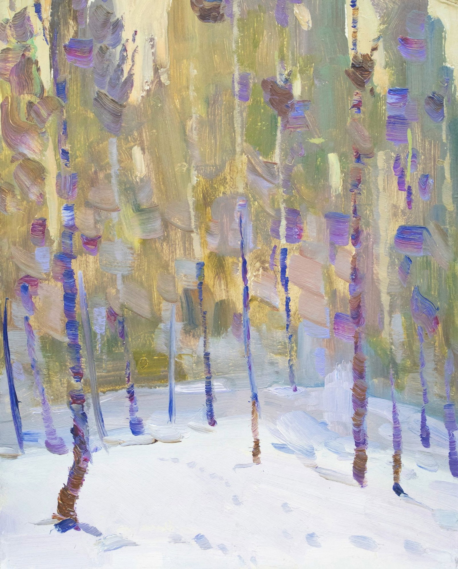 Tyukha Ivan (Ukrainian artist), "Winter", oil on cardboard: Title: Tyukha Ivan (Ukrainian artist), "Winter", oil on cardboard Artist: Tyukha Ivan Andriyovich Description: ARTIST: Tyukha Ivan Andriyovich, Ukrainian artist TITLE: "Winter" SIZE: 50 x 40 cm, (19