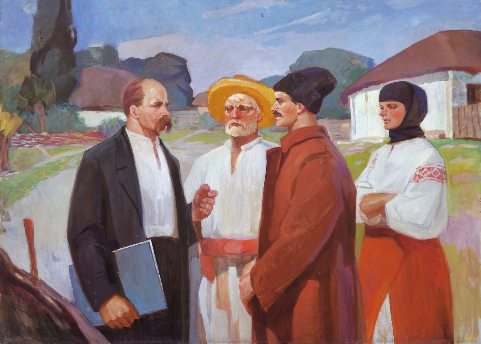Budnikov ?lexandr (Ukrainian artist), "Shevchenko and peasants", oil on canvas: Title: Budnikov ?lexandr (Ukrainian artist), "Shevchenko and peasants", oil on canvas Artist: Budnikov ?lexandr Gavrilovich Description: ARTIST: Budnikov ?lexandr Gavrilovich, Ukrainian artist TITLE: