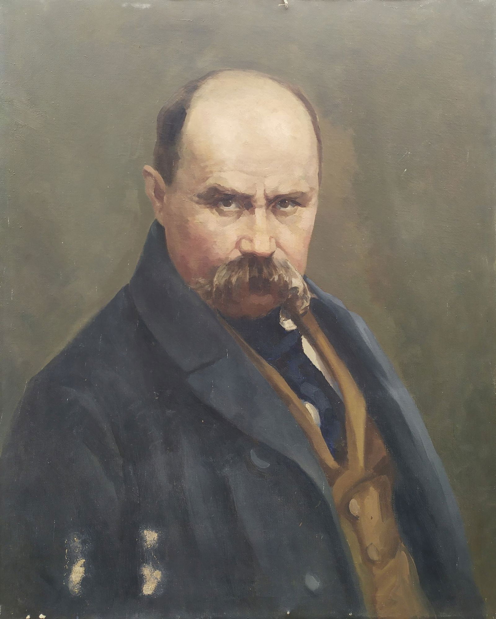 Unidentified (Ukrainian artist), "Taras Shevchenko", oil on canvas: Title: Unidentified (Ukrainian artist), "Taras Shevchenko", oil on canvas Artist: Unidentified Artist Description: ARTIST: Unidentified Artist TITLE: "Taras Shevchenko" SIZE: 100 x 80 cm, (39 1/4 x 31