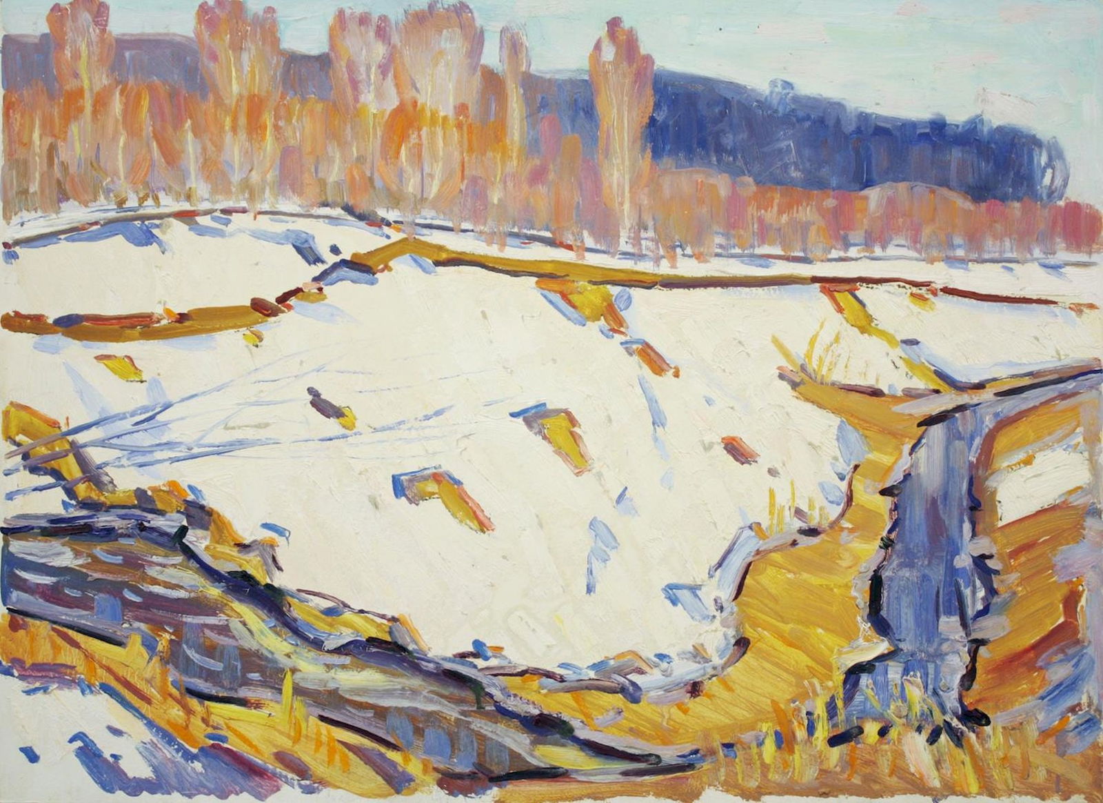 Tyukha Ivan (Ukrainian artist), "Ravine", oil on cardboard (1 of 2)
