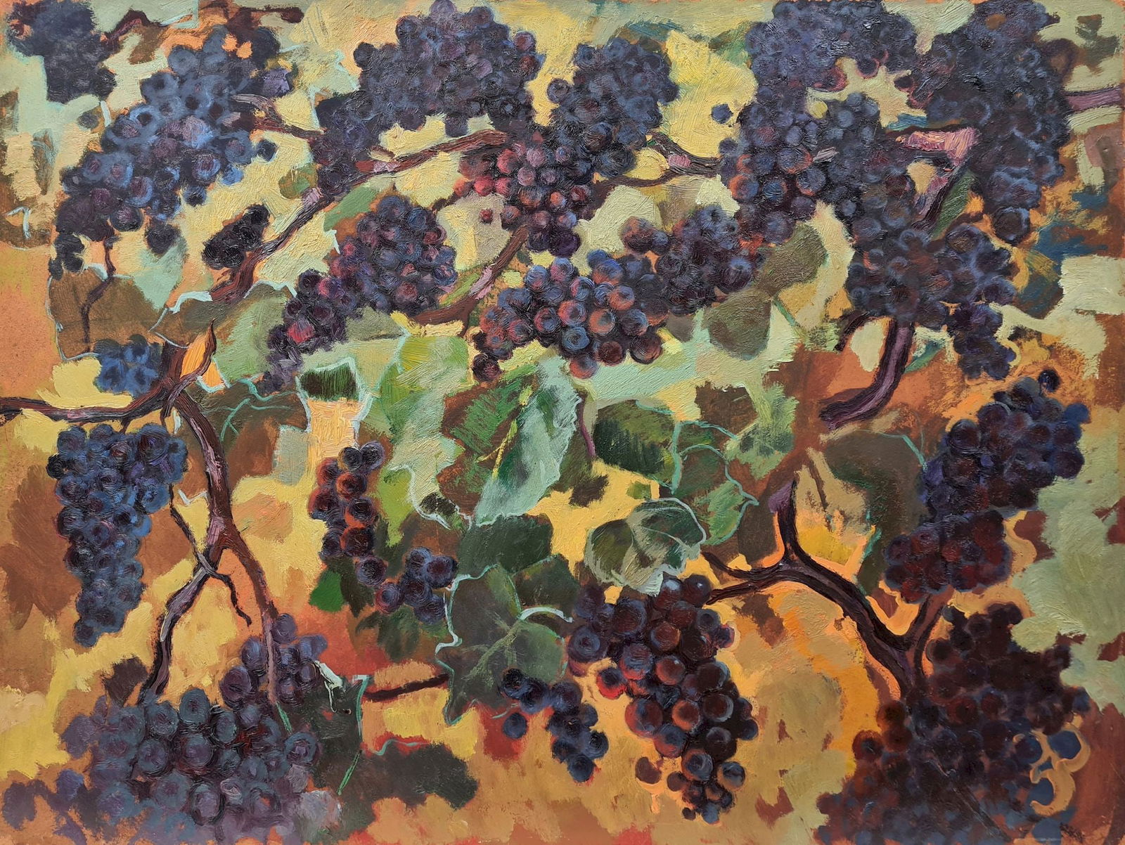 Yerzhikovsky Sergiy (Ukrainian artist), "Grape", oil on cardboard: Title: Yerzhikovsky Sergiy (Ukrainian artist), "Grape", oil on cardboard Artist: Yerzhikovsky Sergiy Mykolaevich Description: ARTIST: Yerzhikovsky Sergiy Mykolaevich, Ukrainian artist TITLE: "Grape" S
