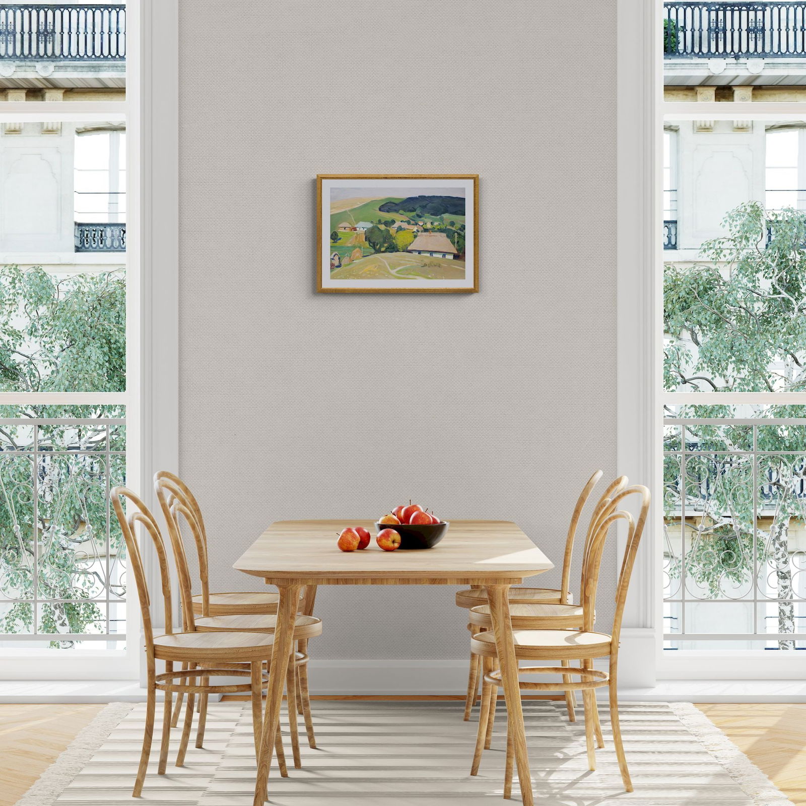 Tyukha Ivan (Ukrainian artist), "Village", oil on cardboard - 3