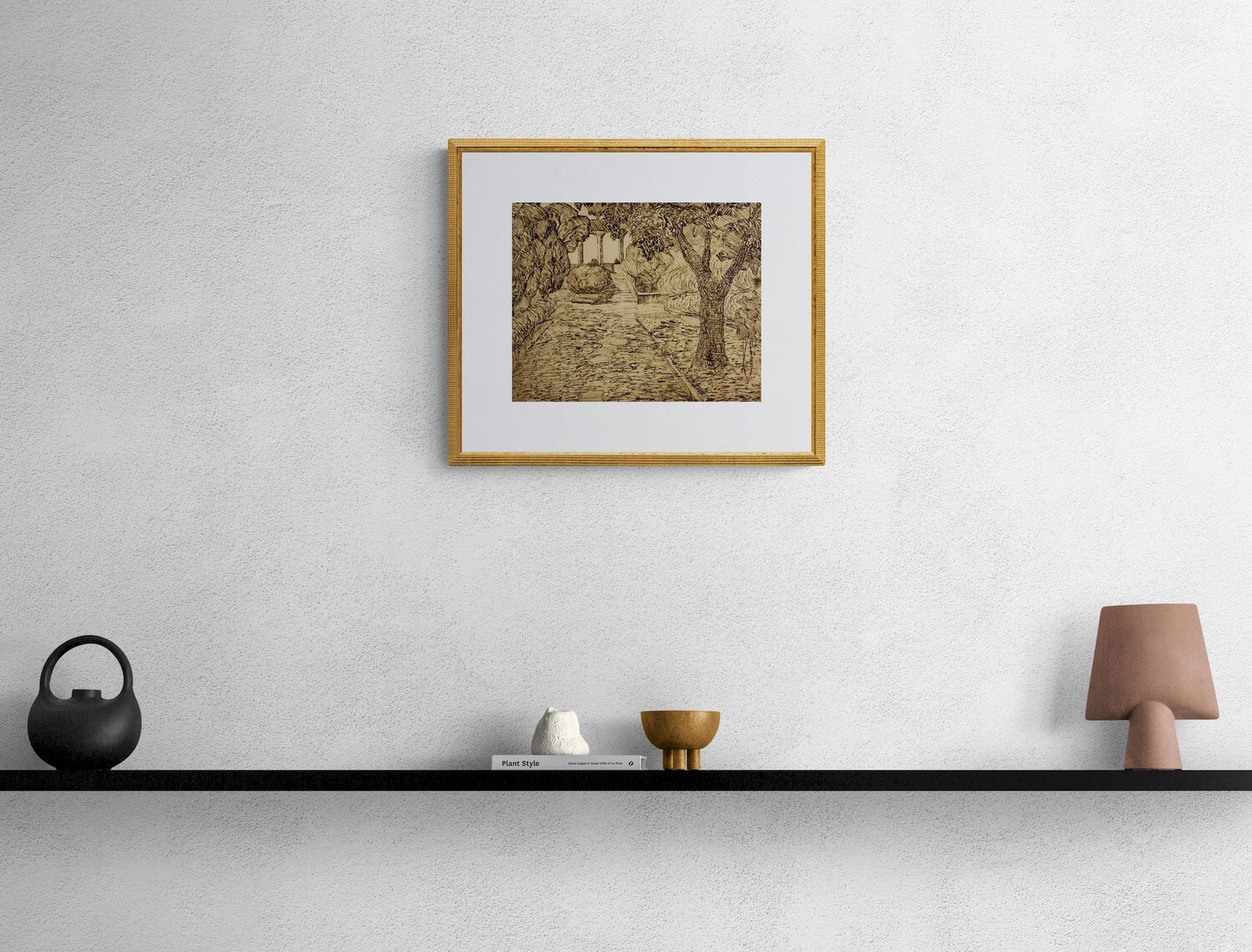 Mynka Olexandr (Ukrainian artist), "City park", ink on paper - 2