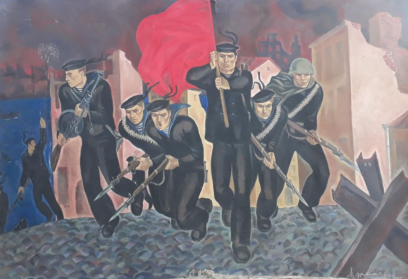 Lopatnikov Oleksiy (Ukrainian artist), "Go for a victory", oil on canvas: Title: Lopatnikov Oleksiy (Ukrainian artist), "Go for a victory", oil on canvas Artist: Lopatnikov Oleksiy Mykolaevich Description: ARTIST: Lopatnikov Oleksiy Mykolaevich, Ukrainian artist TITLE: "Go