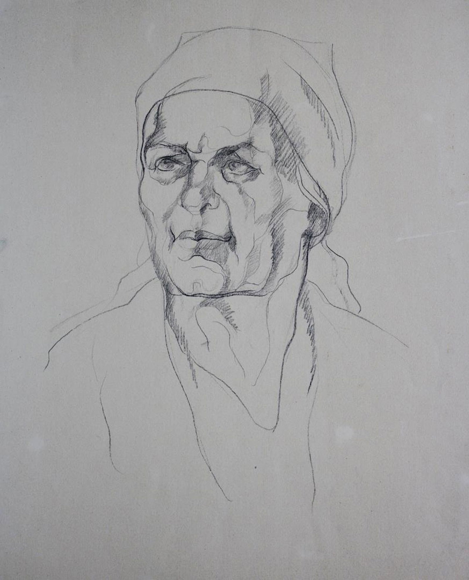 Mynka Olexandr (Ukrainian artist), "Portrait of an old woman", pencil on paper (1 of 2)