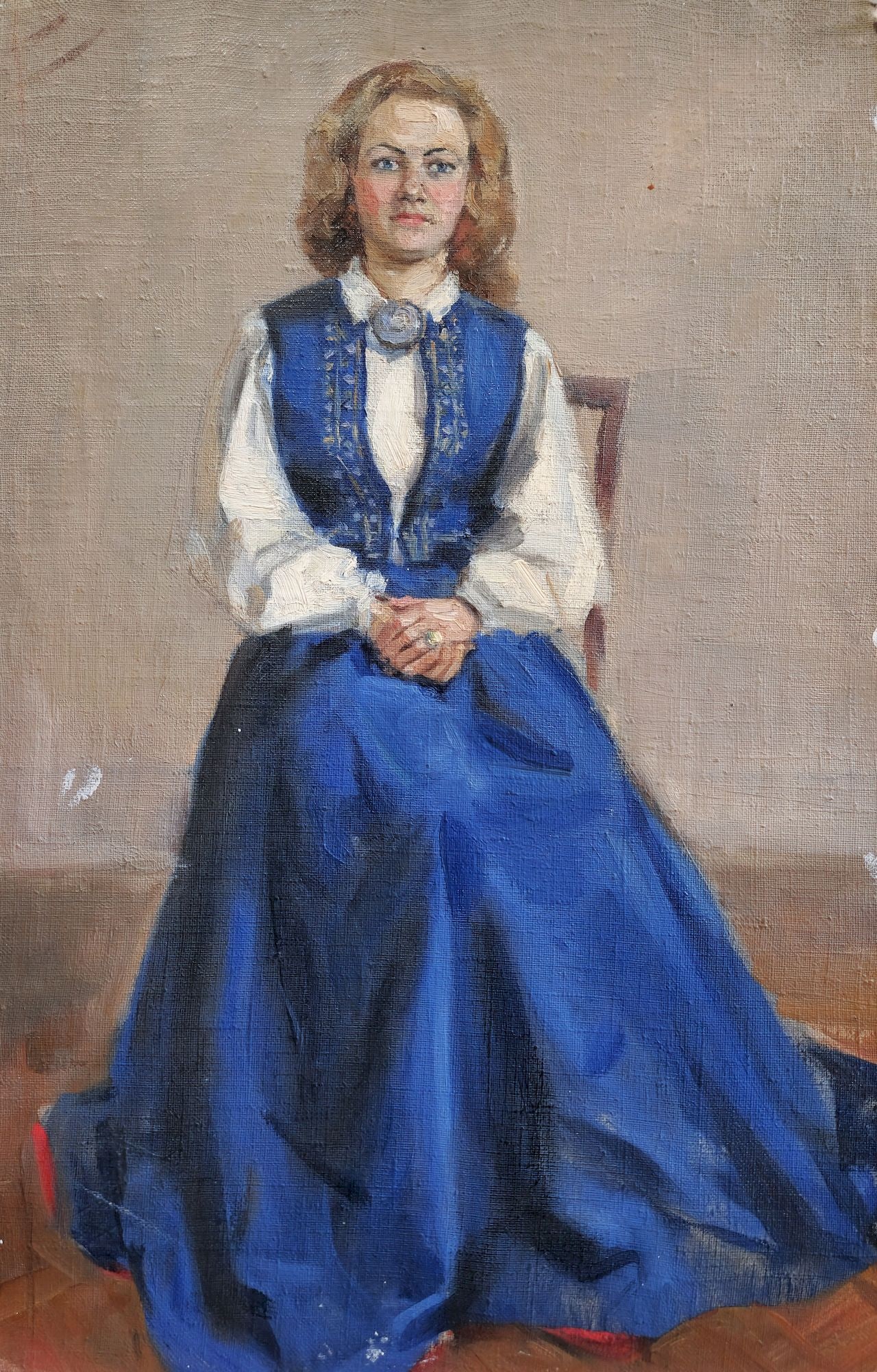 Volsky Petro (Ukrainian artist), "Latvian", oil on cardboard: Title: Volsky Petro (Ukrainian artist), "Latvian", oil on cardboard Artist: Volsky Petro Dmitrovich Description: ARTIST: Volsky Petro Dmitrovich, Ukrainian artist TITLE: "Latvian" SIZE: 52 x 32 cm,