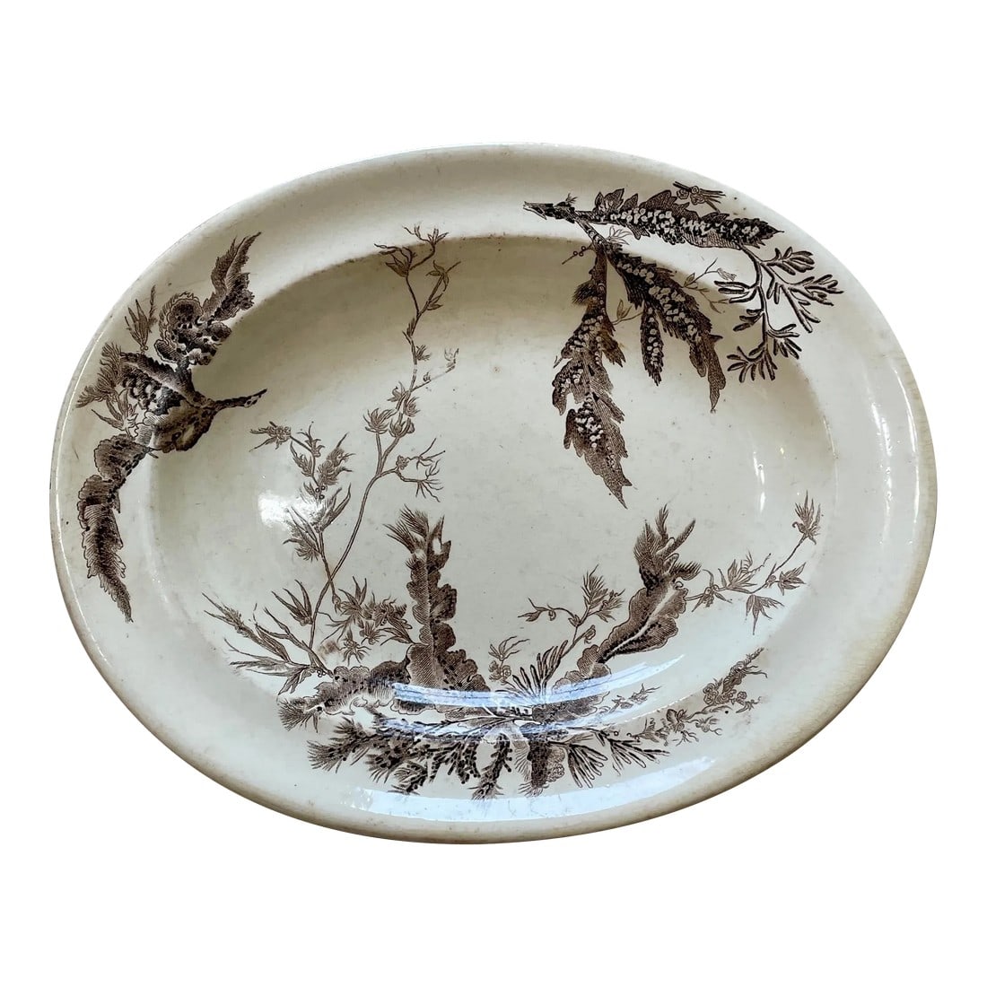 Antique Wedgwood Aesthetic Movement Transferware Platter Oval Platter (1 of 8)