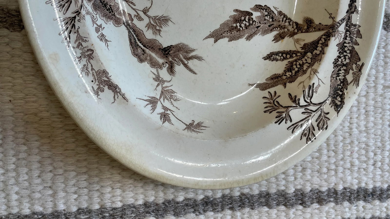 Antique Wedgwood Aesthetic Movement Transferware Platter Oval Platter - 2