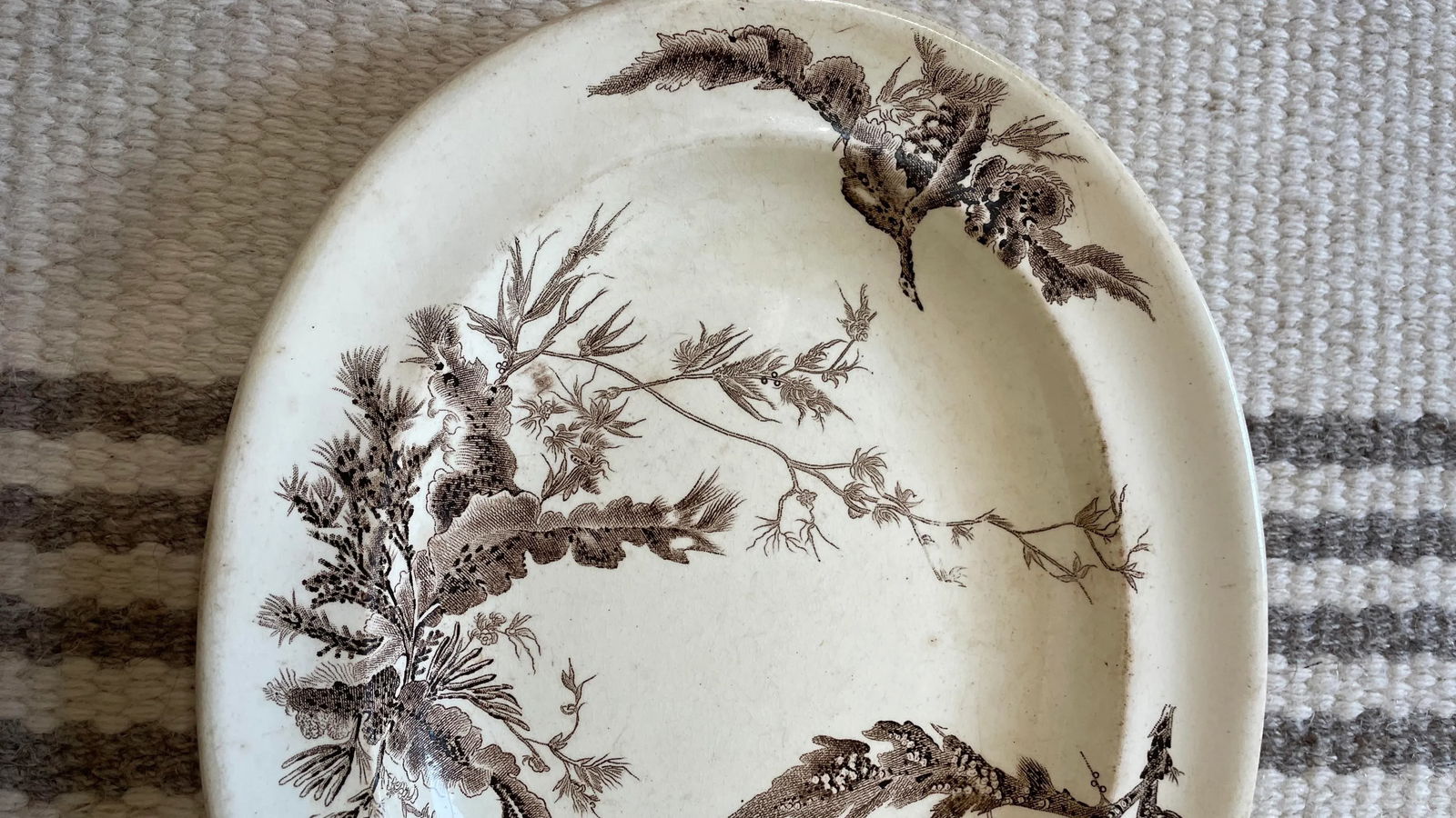 Antique Wedgwood Aesthetic Movement Transferware Platter Oval Platter - 7