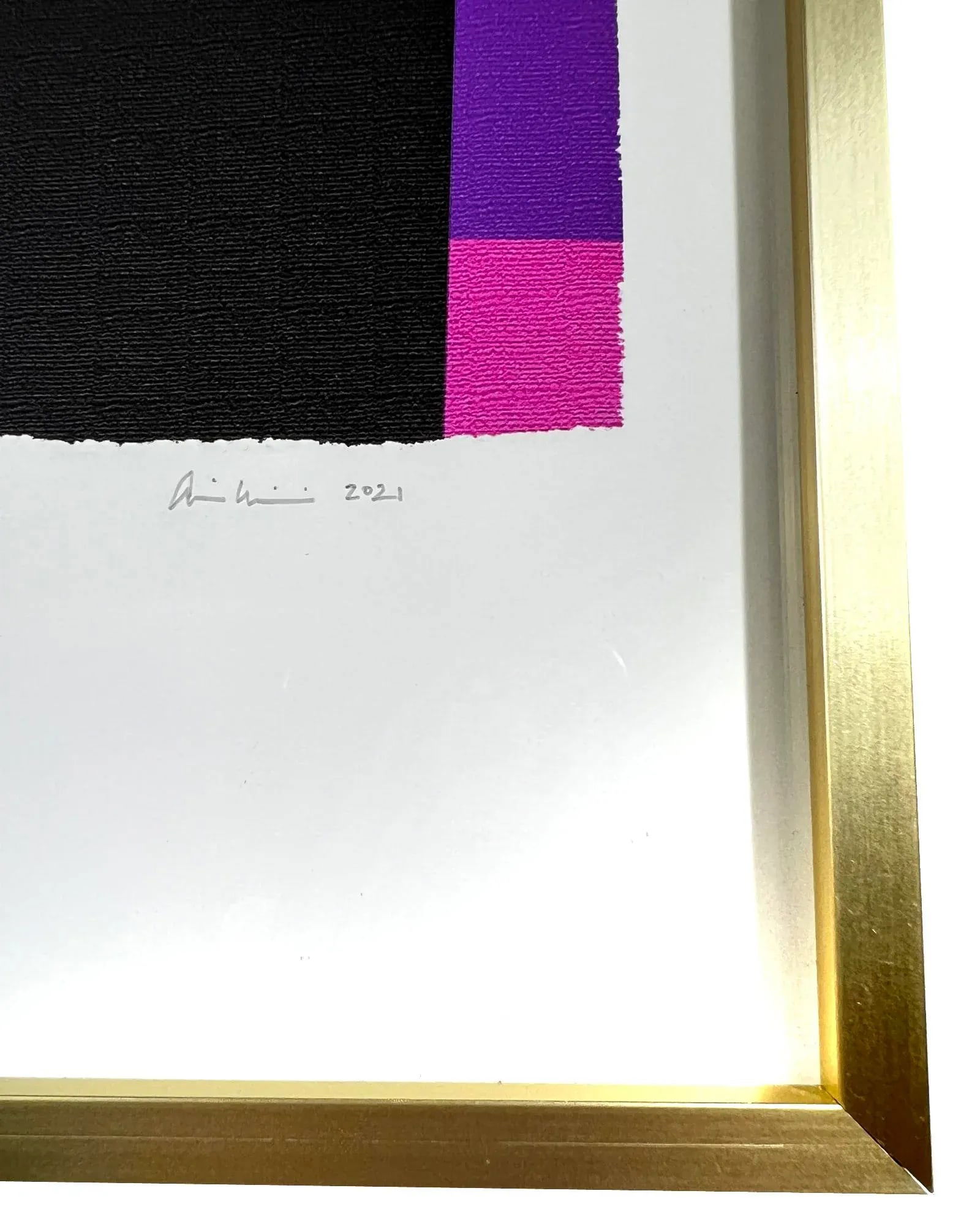 "Purple Yellow No.5" Abstract Geometric Artist Proof Giclee Print - 3