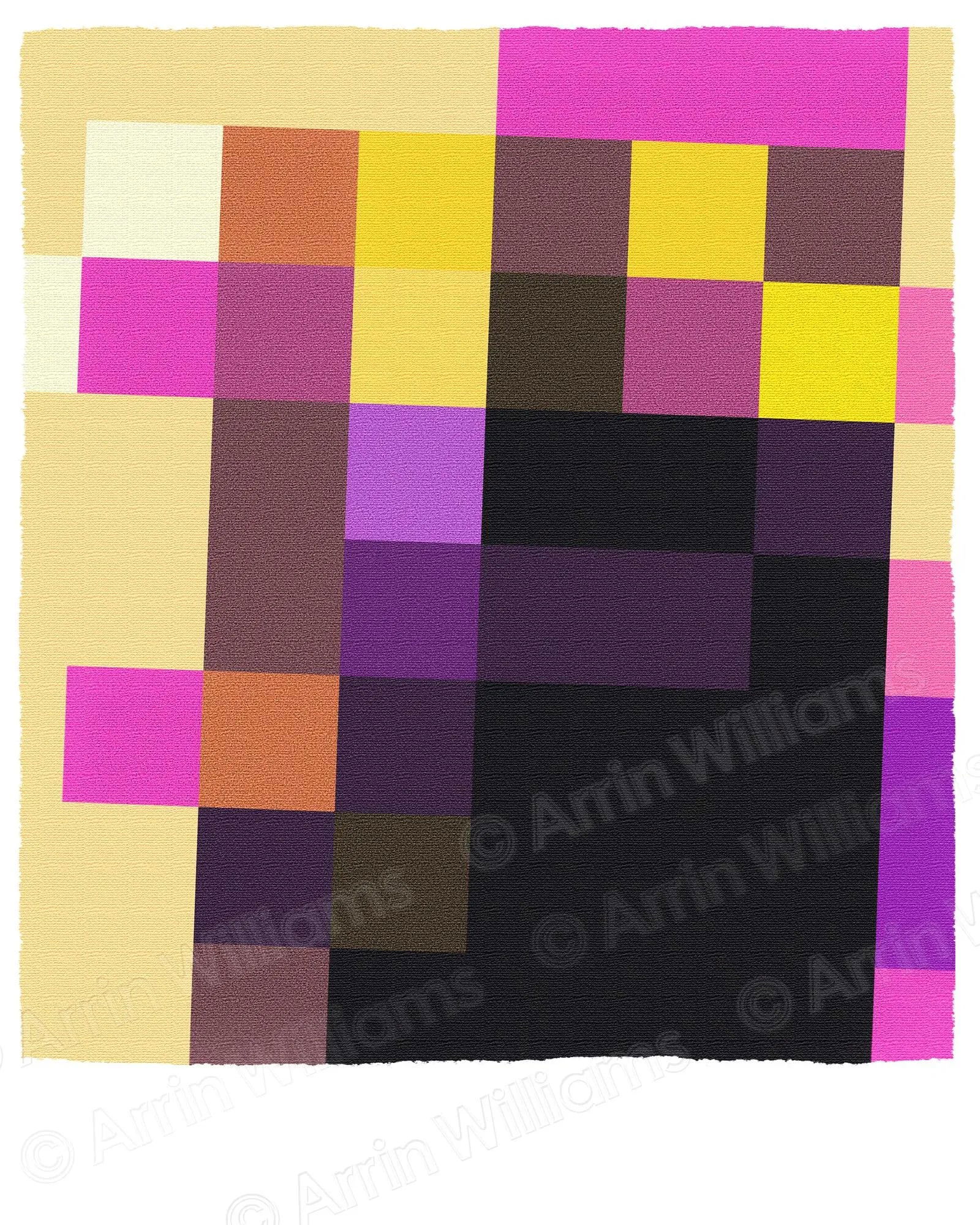 "Purple Yellow No.5" Abstract Geometric Artist Proof Giclee Print - 5